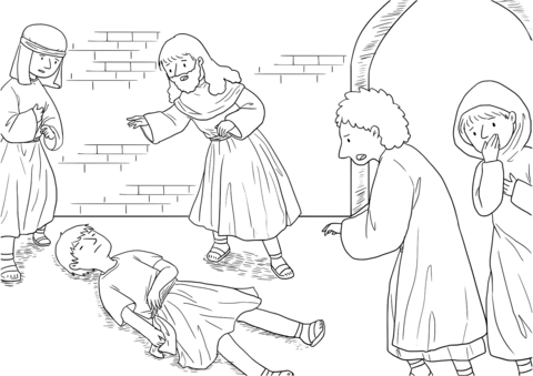 Acts 20 9 10 Fall Out Window Coloring Page